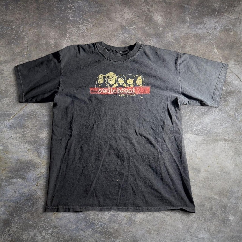 Switchfoot Nothing Is Sound 2005 Band Tee Graphic Shirt Mens Black Navy Y2K